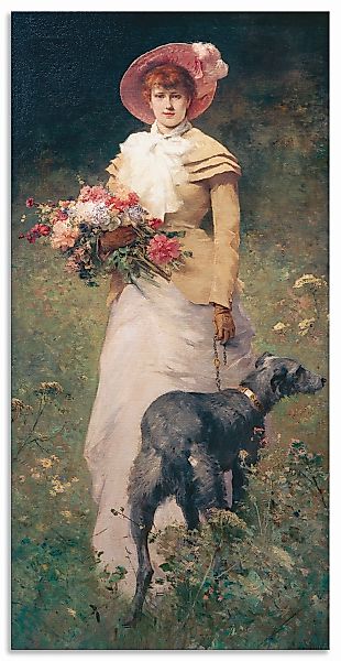 Artland Alu-Dibond-Druck "Frau mit Hund" Portrait 1 Stk. tlg. für Innen- un günstig online kaufen