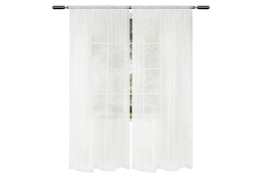 Woltu Gardine (2 St), Kräuselband, halbtransparent, 2er-Set mit Kräuselband günstig online kaufen