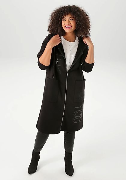 Aniston PLUS Kapuzensweatjacke mit tollen tonigen Print günstig online kaufen