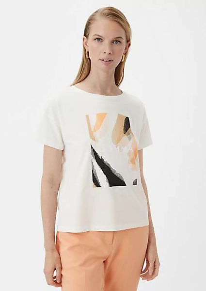 Comma Kurzarmshirt T-Shirt mit Front-Print Artwork günstig online kaufen
