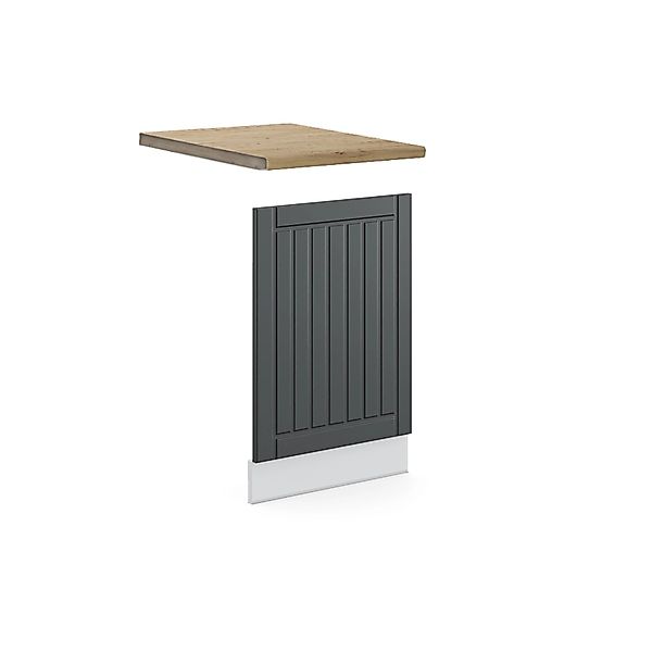 Vicco Frontblende Fame-Line Geschirrspüler Fronttür Anthrazit Landhaus/Weiß günstig online kaufen