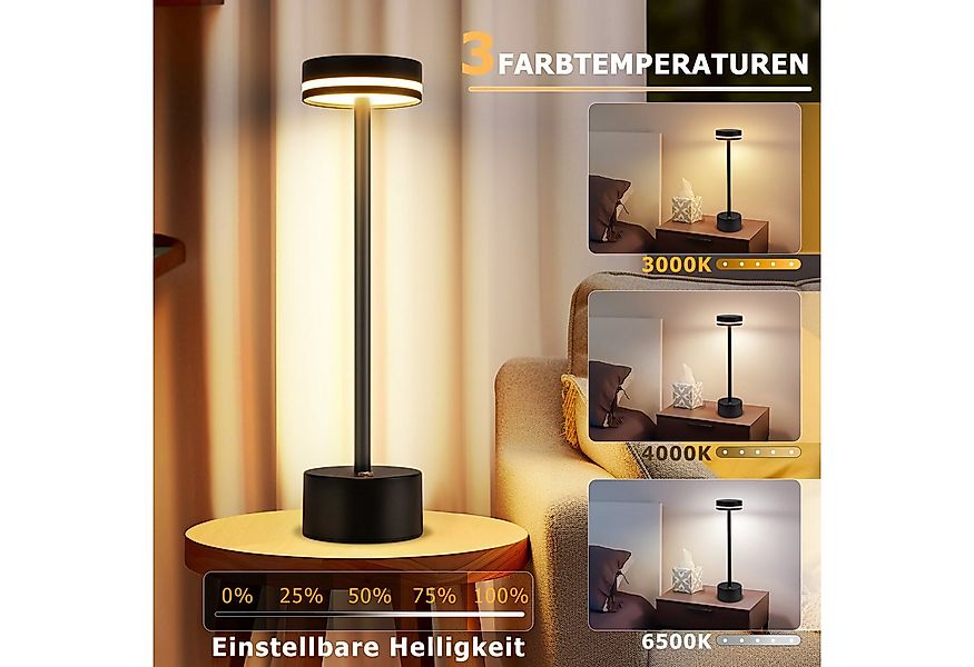ZMH Tischleuchte Tischlampe Kabellos LED Nachttischlampe Akku Dimmbare, LED günstig online kaufen