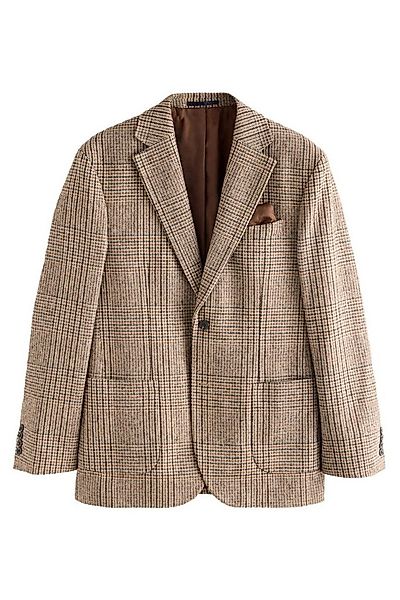 Next Jackenblazer Kariertes Regular Fit Sakko aus Wollmischgewebe (1-tlg) günstig online kaufen