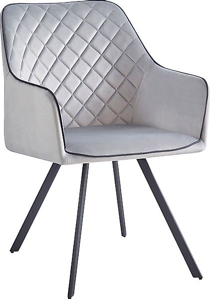 Kayoom Polsterstuhl "Stuhl Amber 125, Toller Stuhl aus Samt, mit Beinen aus günstig online kaufen
