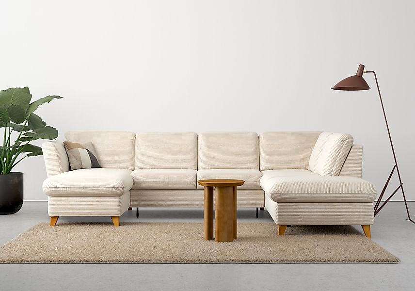 Home affaire Wohnlandschaft »Trelleborg U-Form« wahlweise mit Bettfunktion günstig online kaufen