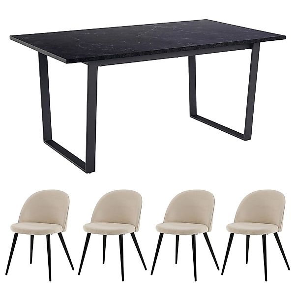 ebuy24 Essgruppe Tilst Essgruppe Tisch schwarz günstig online kaufen