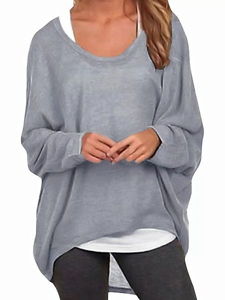 AFAZ New Trading UG Langarmshirt Damen Lose Asymmetrisch Jumper Sweatshirt günstig online kaufen