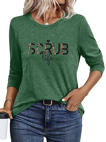 PYLIKE Langarmshirt Damen bequemes Casual Longsleeve günstig online kaufen