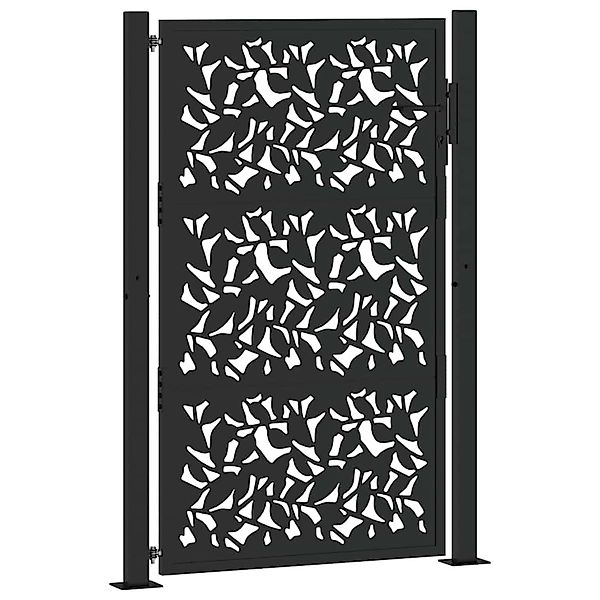 vidaXL Gartentor Schwarz 105 x 155 cm Stahlblatt-Design 4100961 günstig online kaufen