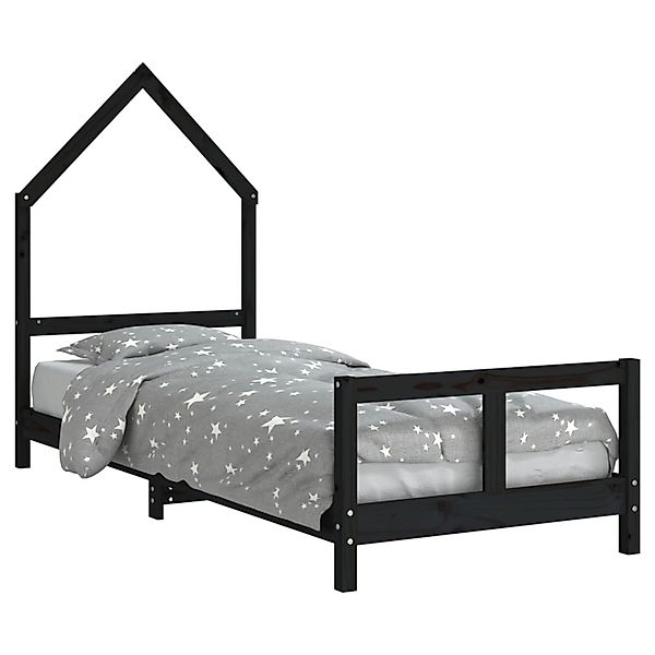 vidaXL Kinderbett Schwarz 80x200 cm Massivholz Kiefer 834566 günstig online kaufen