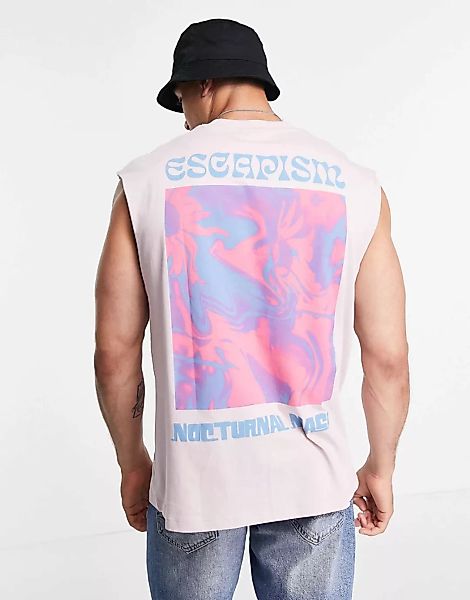 ASOS DESIGN – Oversized-Trägershirt in Rosa aus Bio-Baumwolle mit Rückenpri günstig online kaufen