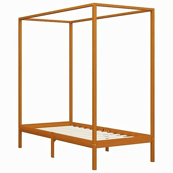 furnicato Bettgestell Himmelbett-Gestell Honigbraun Massivholz Kiefer 90 x günstig online kaufen