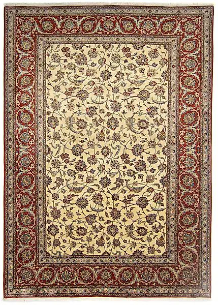 morgenland Wollteppich »Isfahan Durchgemustert Beige 367 x 253 cm«, rechtec günstig online kaufen