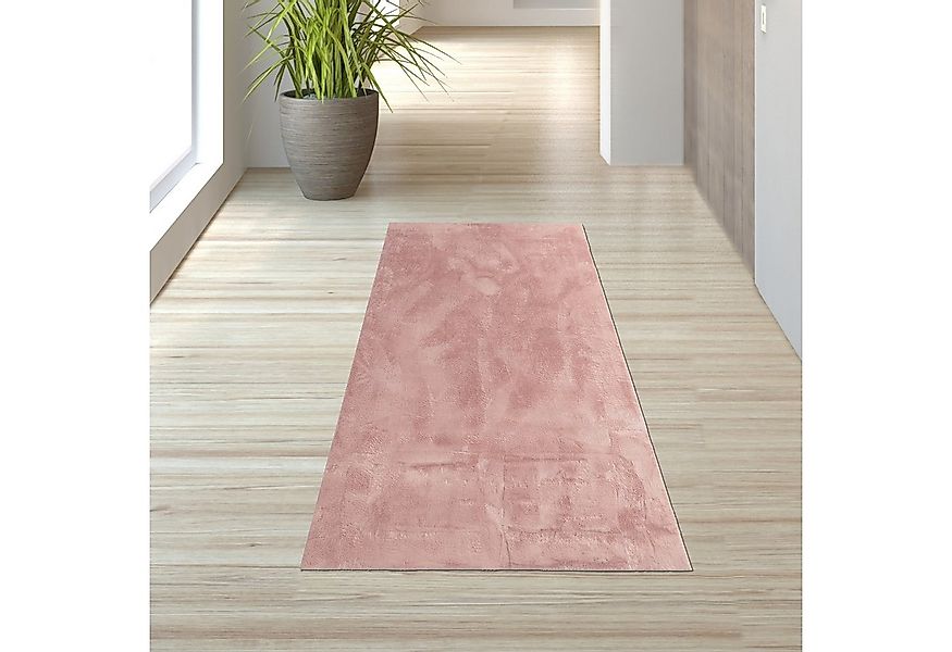 TeppichHome24 Teppich Teppich rosa weich pflegeleicht saugrobotergeeignet f günstig online kaufen