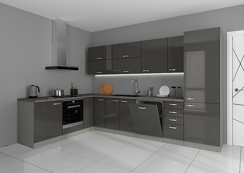 Küchen-Preisbombe Winkelküche Bianca Ecke II 210x330 cm Küche Küchenzeile E günstig online kaufen