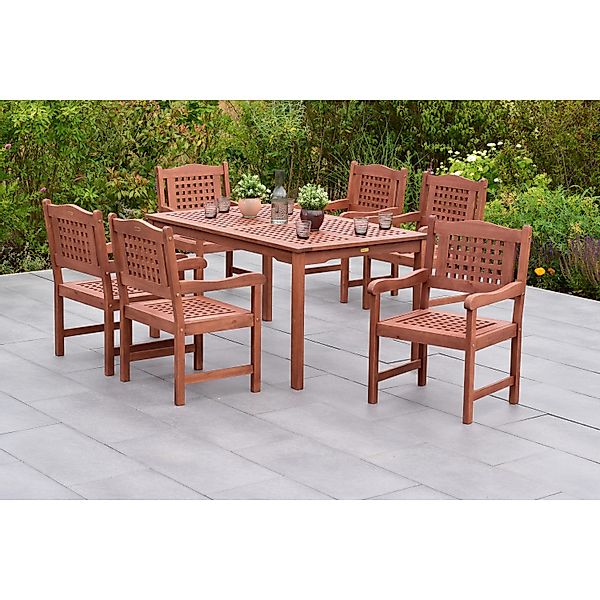 Merxx Lima Gartenmöbel-Set 7-tlg. mit Gartentisch 150 x 90 cm günstig online kaufen