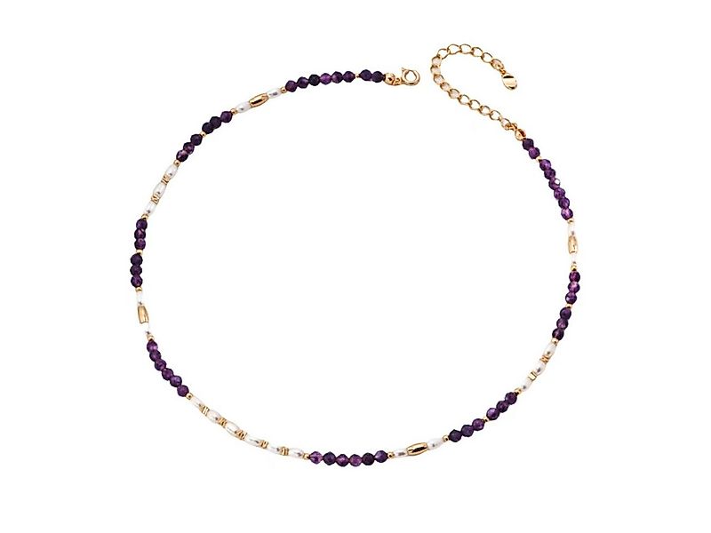 Jumpeak Choker Halskette Damen Silber 925,Perlen Halskette Damen,Amethyst,H günstig online kaufen