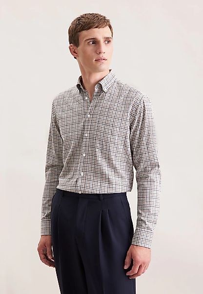 seidensticker Flanellhemd "Schwarze Rose", Regular 1/1 Button-Down-Kragen K günstig online kaufen