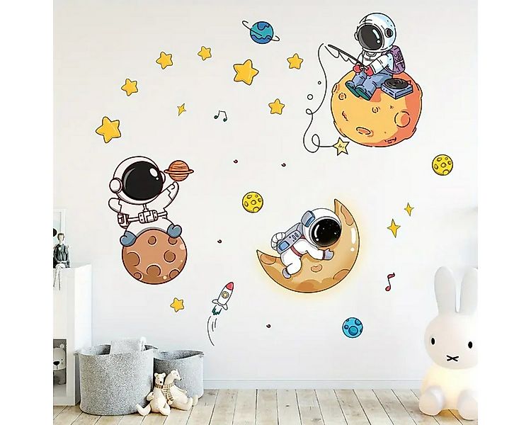 Montegoni Wanddekoobjekt 1stuk Wandaufkleber Astronaut mit Planeten & Stern günstig online kaufen