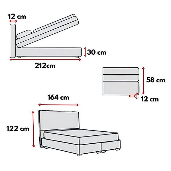 gowoll Stauraumbett mit Bettkasten inkl. Kopfteil und Matratze, Boxspringbe günstig online kaufen