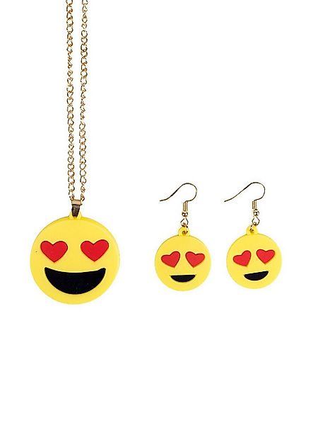 Metamorph Ohrring und Ketten Set Smiley Schmuckset, Halskette und Ohrringe günstig online kaufen