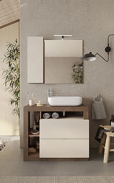 welltime Badmöbel-Set "Hamburg, Badezimmerset 2tlg. Breite 92 cm, Badmöbel, günstig online kaufen