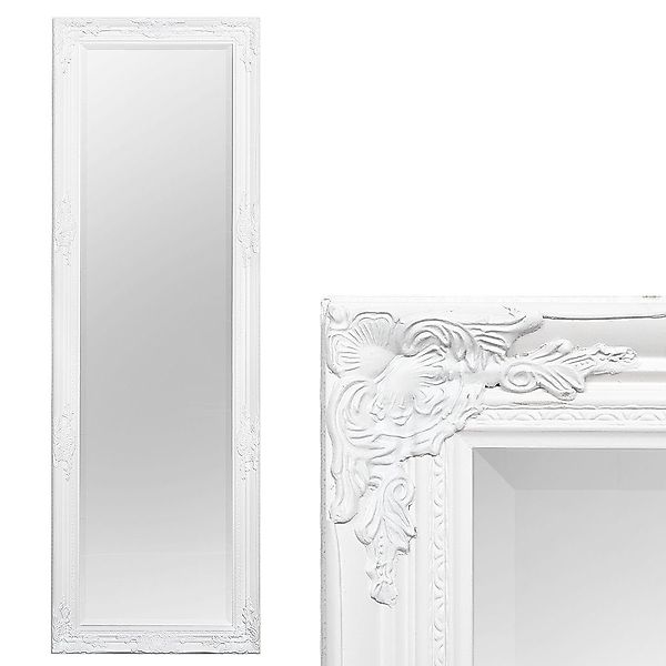 LebensWohnArt Wandspiegel Spiegel HOUSE barock Antik-Weiß günstig online kaufen