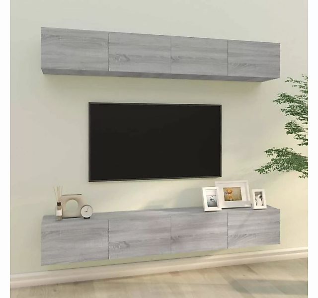 furnicato TV-Schrank TV-Wandschränke 4 Stk. Grau Sonoma 100x30x30 cm günstig online kaufen