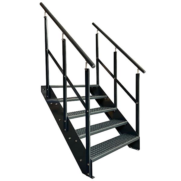 Kaminbau Mierzwa Außentreppe Premium Treppe Anthrazit günstig online kaufen