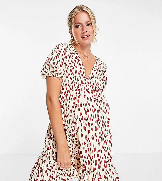 Missguided Maternity – Mini-Hängerkleid mit Leopardenmuster-Mehrfarbig günstig online kaufen