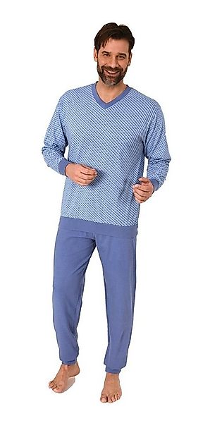 Normann Pyjama Herren Schlafanzug lang mit Bündchen in eleganter Minimalpri günstig online kaufen