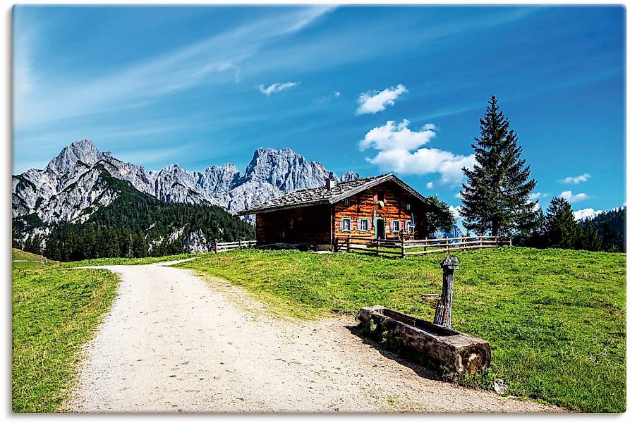 Artland Leinwandbild "Blick auf die Litzlalm mit Hütte", Berge & Alpenbilde günstig online kaufen