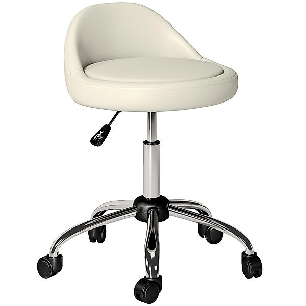 HOMCOM Salonstuhl Kunstleder 35 x 63-83H cm Weiß günstig online kaufen