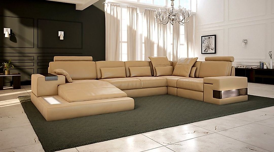 JVmoebel Ecksofa Ledersofa Sofa Couch Polster Bellini xxl big Wohnlandschaf günstig online kaufen