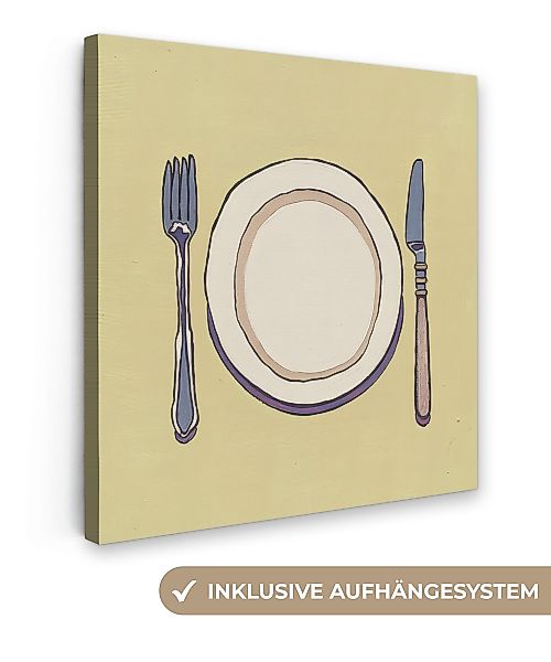OneMillionCanvasses® Leinwandbild Illustration - Teller - günstig online kaufen