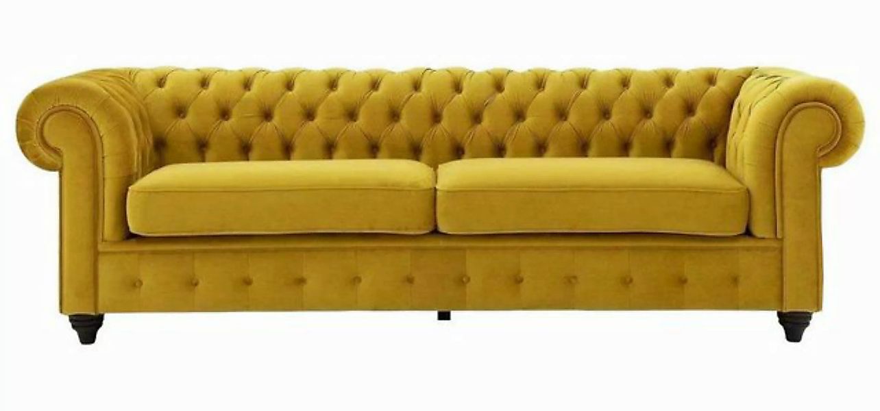 Xlmoebel Chesterfield-Sofa Luxus Chesterfield Couch Gelb Polster Sofa mit K günstig online kaufen