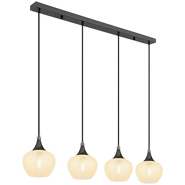 GLOBO Pendelleuchte MAXY 15548-4HK schwarz klar Chrom Metall Acryl B/H/L: c günstig online kaufen