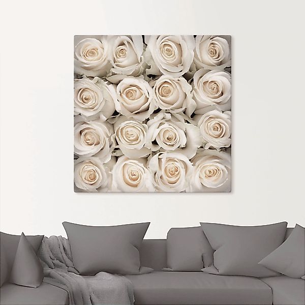 Artland Leinwandbild »Weiße Rosenkreation«, Blumen, (1 St.), auf Keilrahmen günstig online kaufen