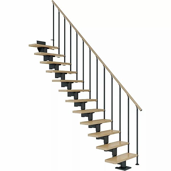 Dolle Mittelholmtreppe Cork Ahorn Anthrazit GH bis 337 cm Gerade 75 cm FSC günstig online kaufen