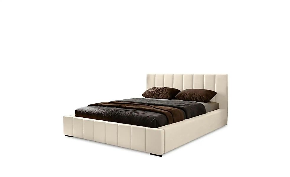 Polsterbett mit Stauraum  Nelia ¦ beige ¦ Maße (cm): B: 215 H: 100 Betten > günstig online kaufen
