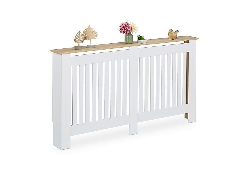 relaxdays Heizungsverkleidung Heizkörperverkleidung m. Holzoptikablage, wei günstig online kaufen