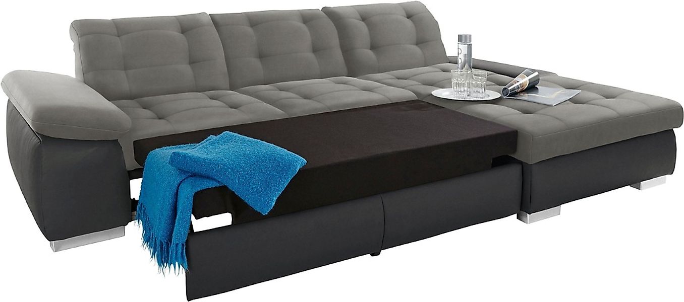 sit&more Ecksofa »Ontario L-Form« XXL, wahlweise mit Bettfunktion günstig online kaufen