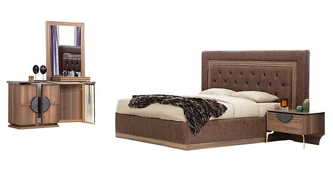 Xlmoebel Bett Vollkommenes Schlafzimmer-Ensemble: 4-teiliges Set mit Bett ( günstig online kaufen