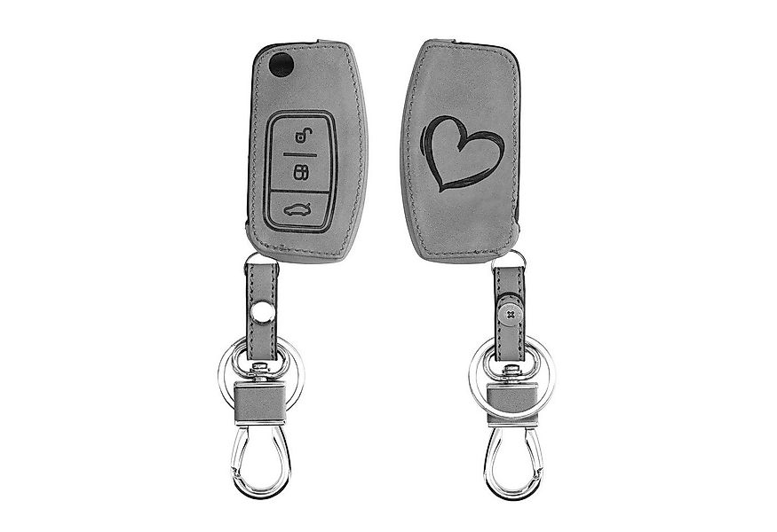 kwmobile Schlüsseltasche Autoschlüssel Hülle für Ford (1-tlg), Nubuklederop günstig online kaufen