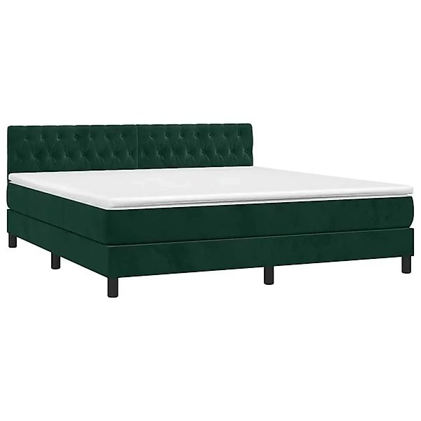 vidaXL Boxspringbett mit Matratze & LED Dunkelgrün 180x200 cm Samt 3134600 günstig online kaufen