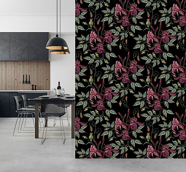 queence Vinyltapete »Lenore«, bedruckt-Motiv-botanisch-floral-gemustert-nat günstig online kaufen
