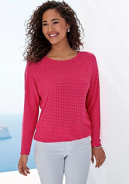 Vivance Langarmshirt "aus strukturierter Strickqualität" mit Gummizug im Bu günstig online kaufen