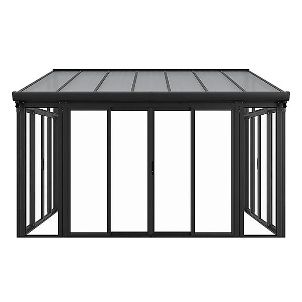 Juskys Wintergarten, BxT: 428x292 cm, Aluminium, verschließbar, inkl. Regen günstig online kaufen