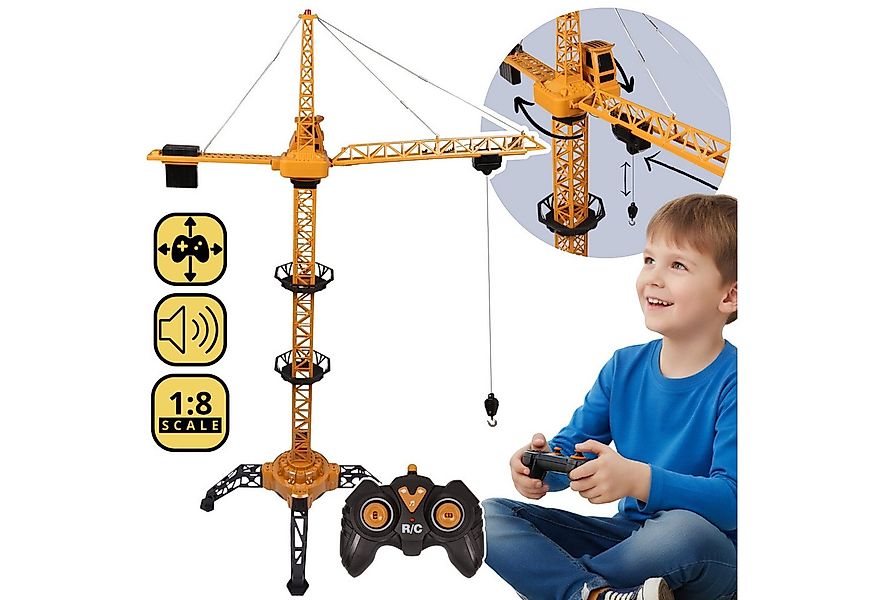 Sarcia.eu Spielzeug-Kran Ferngesteuerter Baukran 140 cm mit Licht & Sound – günstig online kaufen