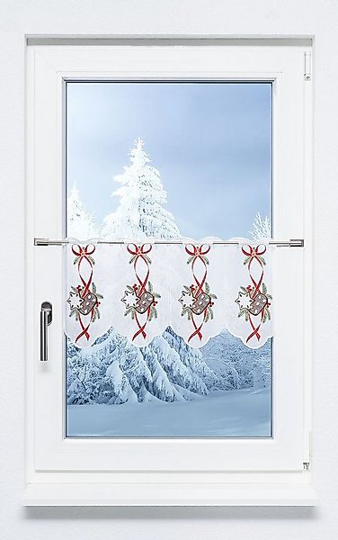 Plauener Spitze® Scheibengardine Lebkuchen (1 St), transparent, HxB 30x48.6 günstig online kaufen